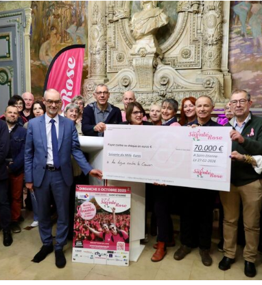 Image La Sainté Rose : 70 000 euros reversés à la Ligue contre le cancer de la Loire